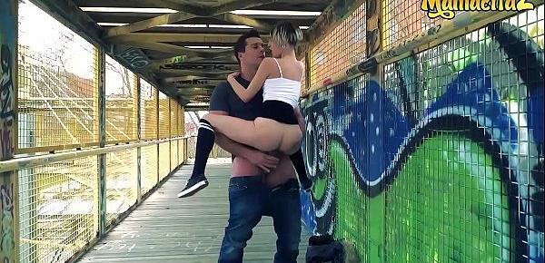  MAMACITAZ - Spanish Teen Mey Madness Has Sex Outdoor On A Factory Bridge